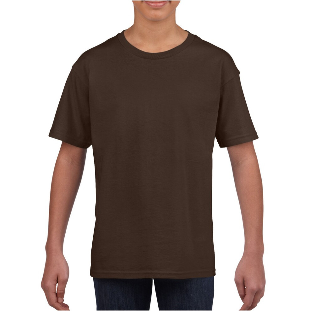Gildan (L, Dark Chocolate) Mens Soft Style Ringspun T Shirt Brown,Multicoloured