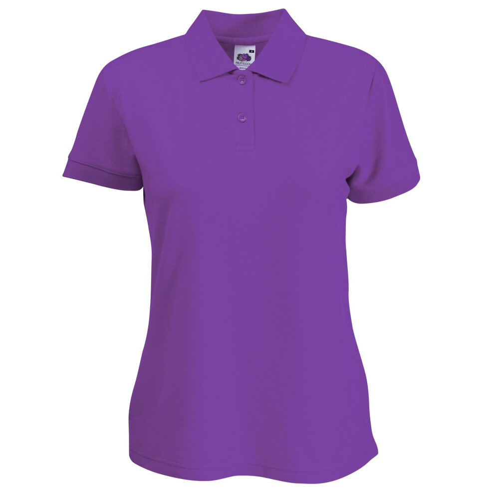Fruit Of The Loom (S, ) Womens/Ladies Lady Fit Short-Sleeved Polo Shirt Purple