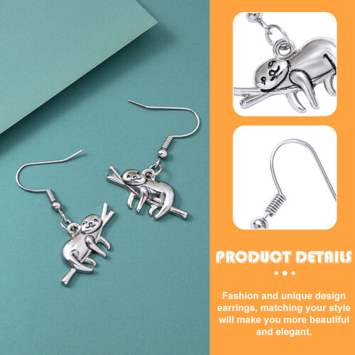 1Paire Boucles D'oreilles Koala Argenté Décor Original 2