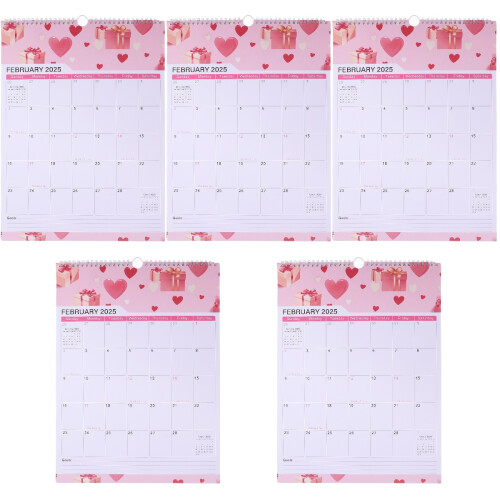 5Pièces Calendrier Mural Suspendu Délicat Usage Familial 1