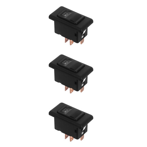 3Pièces Interrupteur Lève-Vitre ABS Noir Compatible Remplacement Auto 1