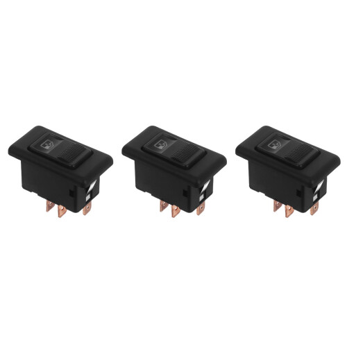 3Pièces Interrupteur Lève-Vitre ABS Noir Compatible Remplacement Auto 2