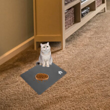 1Petfeedingmat Antidérapant En Diatomite Noir Pour Chat