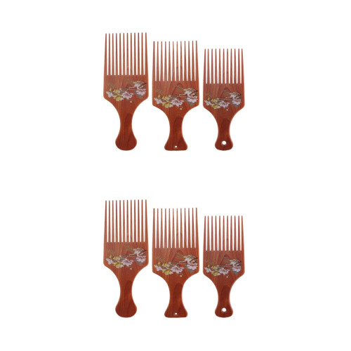 6Pièces Peignes Styling ABS Marron Dénoeud Cuir Chevelu 2
