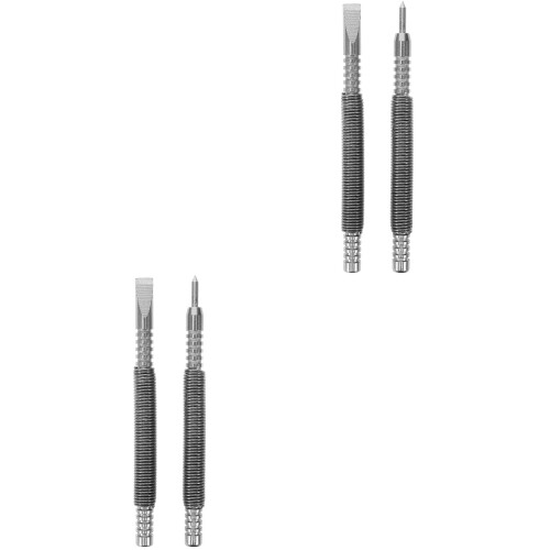2Ensembles Outil Pointeau Double Tête Acier Carbone Argent Polyvalent 1