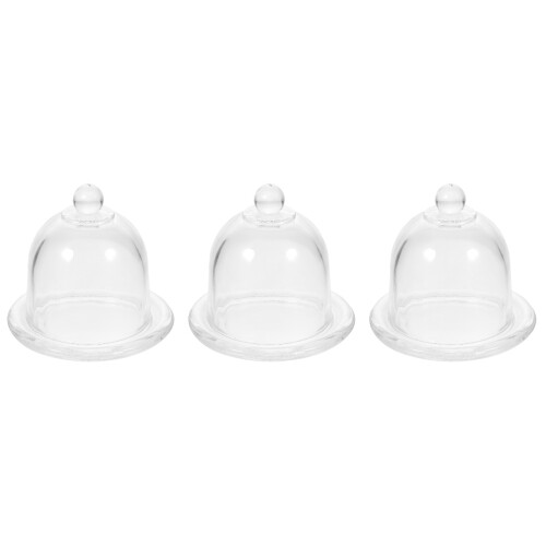 3Pièces Présentoir À Gâteaux En Verre Transparent Couvercle 2