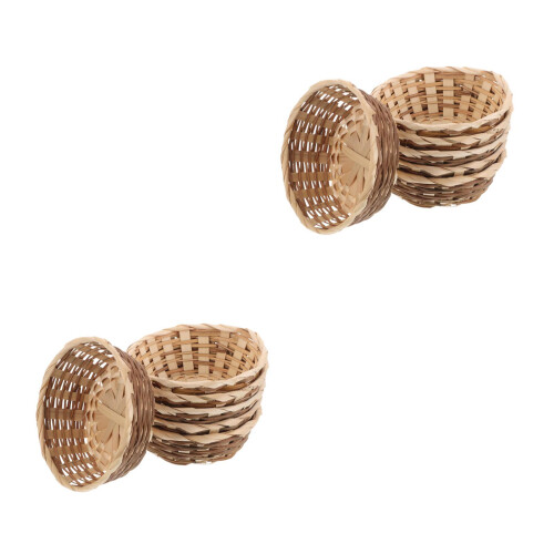 12Pcs Breathable Bamboo Storage Basket for Eggs, Fruit and Snacks 2