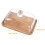 2Pièces Présentoir Gâteau Transparent Dôme Bois Pour Mariage 2