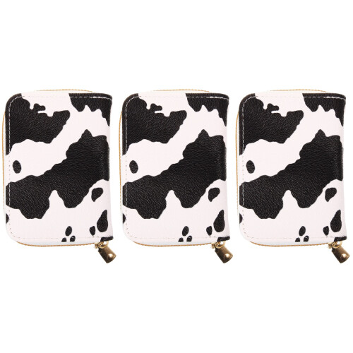 3Pièces -Cartes Multi-Emplacements PU Motif Vache 2