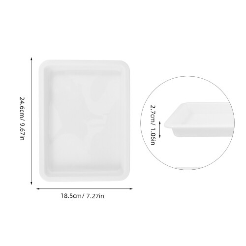 16Pcs White Plastic Laboratory Trays Acid Alkali Resistant Leakproof 1