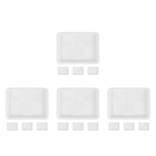 16Pcs White Plastic Laboratory Trays Acid Alkali Resistant Leakproof 2