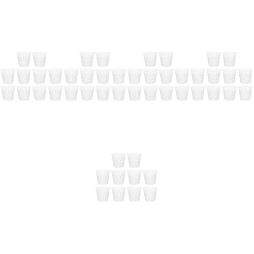 50Pcs Plastic White Indoor Outdoor Flowerpots Smooth Surface 2
