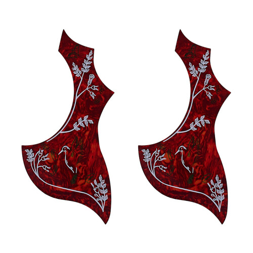 2Pcs Self-Adhesive Dark Red Plastic Pickguard Wing Shape for Guitar 1