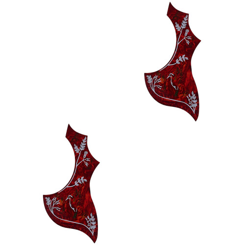 2Pcs Self-Adhesive Dark Red Plastic Pickguard Wing Shape for Guitar 2