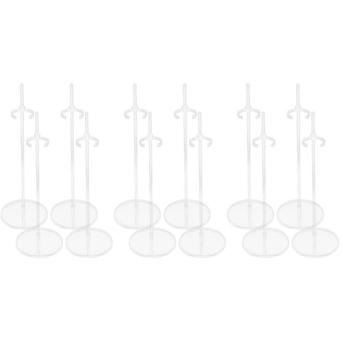 12Pcs Transparent Plastic Doll Stands Adjustable Doll Display Holders 2