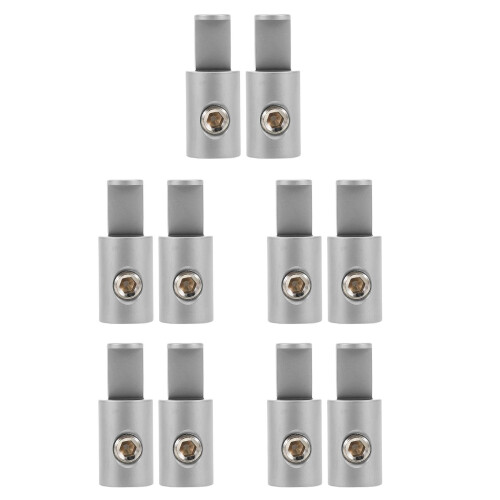 10Pcs Durable Silver Car Amplifier Power Cable Terminal Block Adapter 2