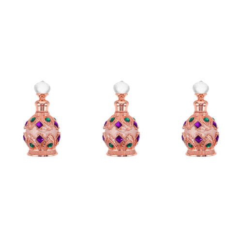 3Pcs Decorative Glass Bottles Refillable Perfume Containers Multicolor 1