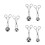 6Pcs Stainless Steel Meatball Maker Non-Stick Scoop with Handle Silver 7