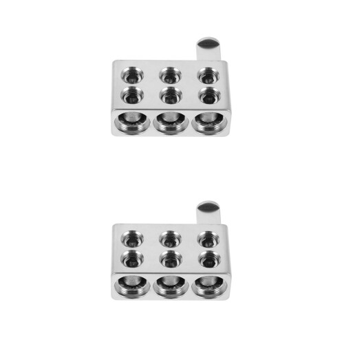 2Pairs Silver Aluminum Car Audio Amplifier Splitter Block Easy Install 2