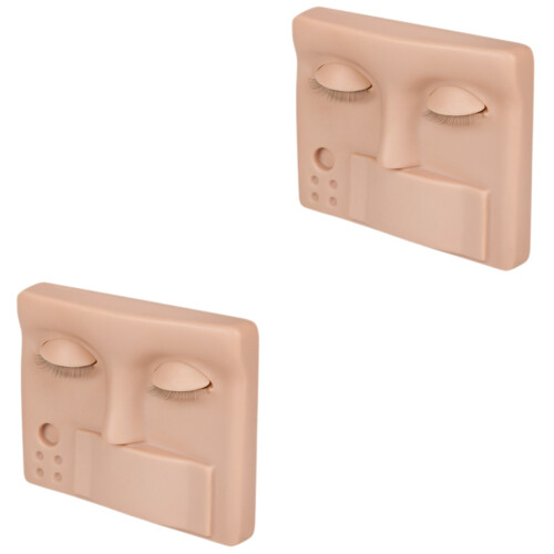 2St Sleek Siliconen Lash Mannequin Hoofd Chocolade Voor Wimpertraining 1