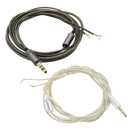 Fashionable DIY Headphone Cable TPE Insulation- White Silver 1