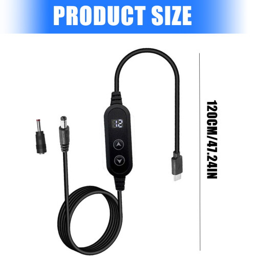 PD Compatible USB C To Dc5525 Power Cable 5V-20V Adjustable 2