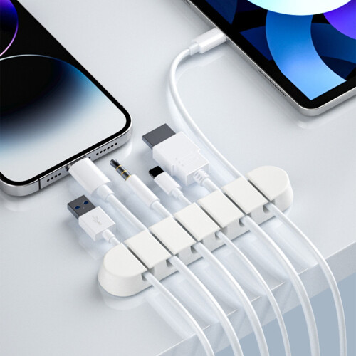 4 Pack Cable Management Organizers Quick Access-White 6 holes 2