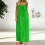 Backless  dress, backless loungewear with pockets,-Green L 7