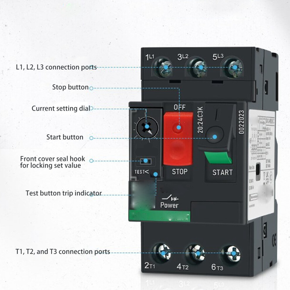 AC 690V Motor Circuit Breaker 35mm Rail Thermal
