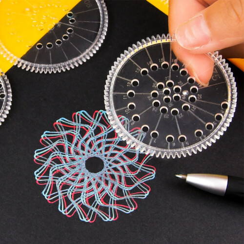 27 Pcs Tin Draw Drawing Art Original Spirograph Design Set Craft Create Kids Toy 2
