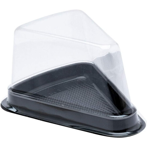 Cake Slice Containers 100 Pack Disposable Triangle Black Pie Boxes with Clear Lids for Pastry or Cheesecake 1