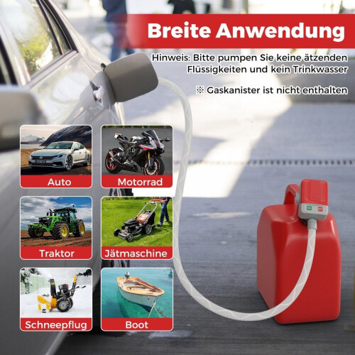 Brandstoftransportpomp met auto-stopsensor en 3 adapters