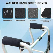 (Black) 2Pack Walker Handle Cushions Walker Grip Covers Pads Walker Padded Hand Grip Covers for Rolling Whee