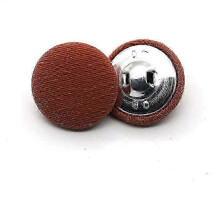 (brown, 15MM) 10Pcs Fabric Buttons for Sewing Round Dress Shirt Covered Decorative Metal