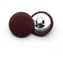 (wine red, 20MM) 10Pcs Fabric Buttons for Sewing Round Dress Shirt Covered Decorative Metal
