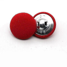 (red, 25MM) 10Pcs Fabric Buttons for Sewing Round Dress Shirt Covered Decorative Metal