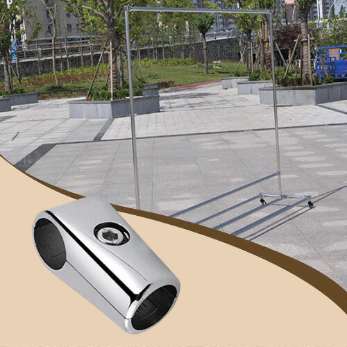 Aluminum Alloy Two-Way Pipe Connector for Drying Rack, Durable Fastening Joint, Silver Finish 1
