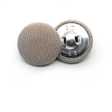 (khaki, 18MM) 10Pcs Fabric Buttons for Sewing Round Dress Shirt Covered Decorative Metal