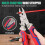 13-in-1 Foldable Electrician Pliers with Voltage Tester, Multi-Function Wire Stripper for Cutting, Crimping and Pulling Repair Tasks 2