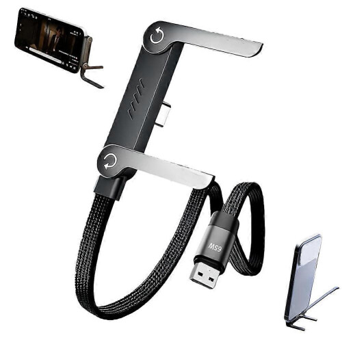 240W USB to C Fast Charging Cable with Foldable Stand, Hidden Phone Holder Data Cable for Tablet 1