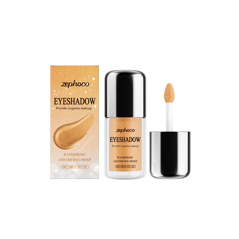 Gold Zephoco Glitter Liquid Eyeshadow, Delicate Glossy Eyeshadow That Is Not Easy To Smudge For Daily Eye Makeup