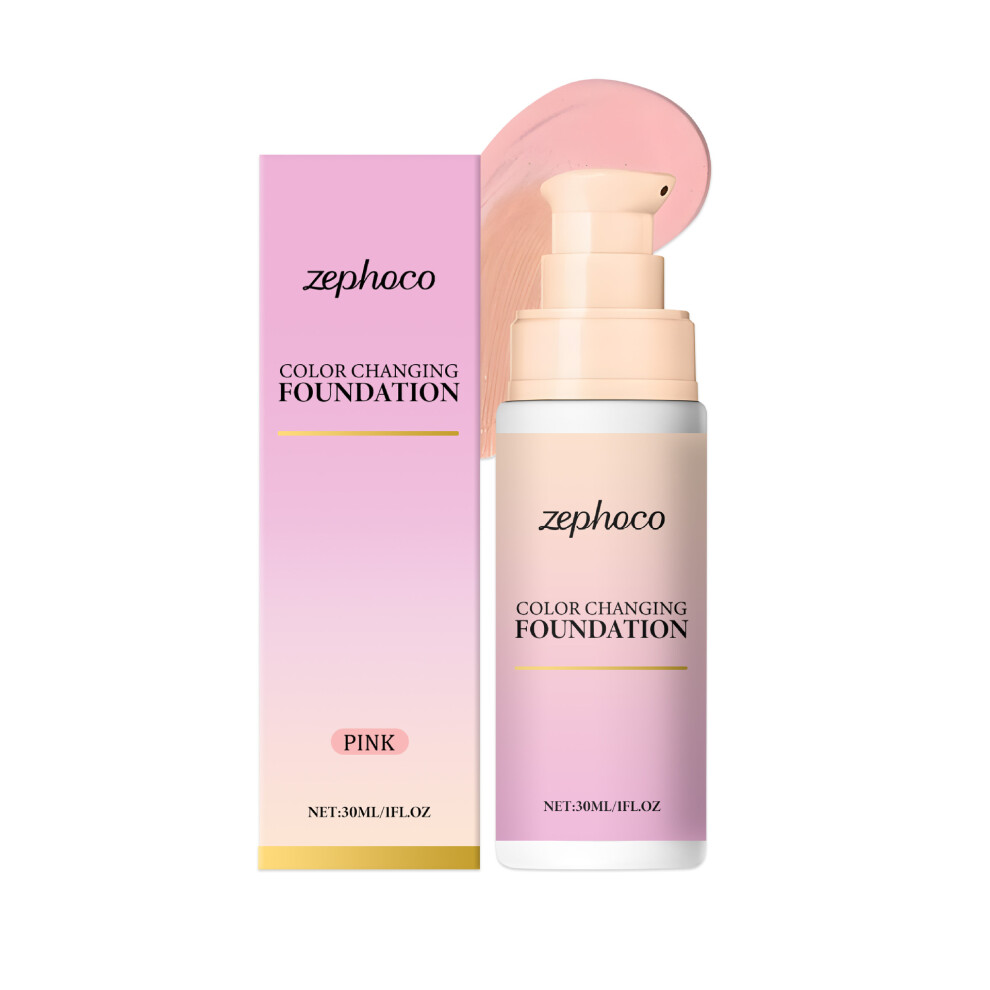 Zephoco pink warm-changing concealer foundation, natural makeup feel, light and docile, skin-modifying concealer foundation