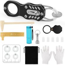 Silver Coin PingTester Kit, Gold Testing Kit, Include Coin Holder, Magnifier, Magnetic Clasp, Calipers, Measuring Mat