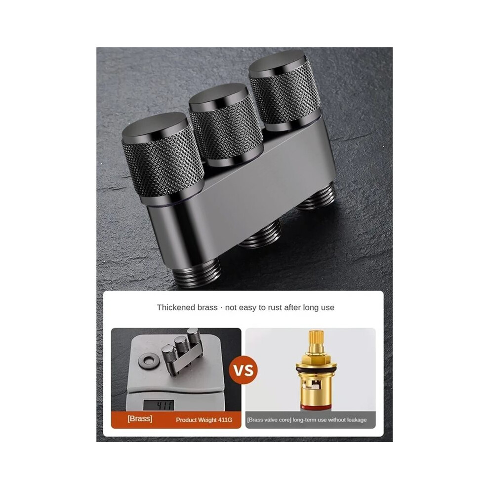 Brass One In Three Out Three-Way Control Washing Machine Gray Faucet Three-Way Triangle Valve Multifunctional 6033793845736