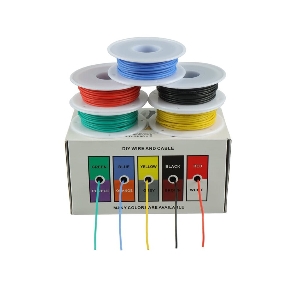 Electric Wire Flexible Silicone Wires 22Awg Stranded Tinned Copper Wire 32.8Ft/10M Each 4713301194809