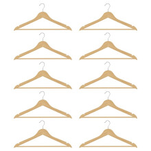 Kleiderbügel Aus Holz, 10er-Pack, Kleiderbügel, Hosenstange, 360 Drehbare Haken, Massivholz