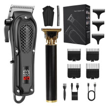 Professional Adjustable Hair Clipper - Barber Electric Trimmer Rechargeable Powerful Hair Cutting Machine Haircut Kit