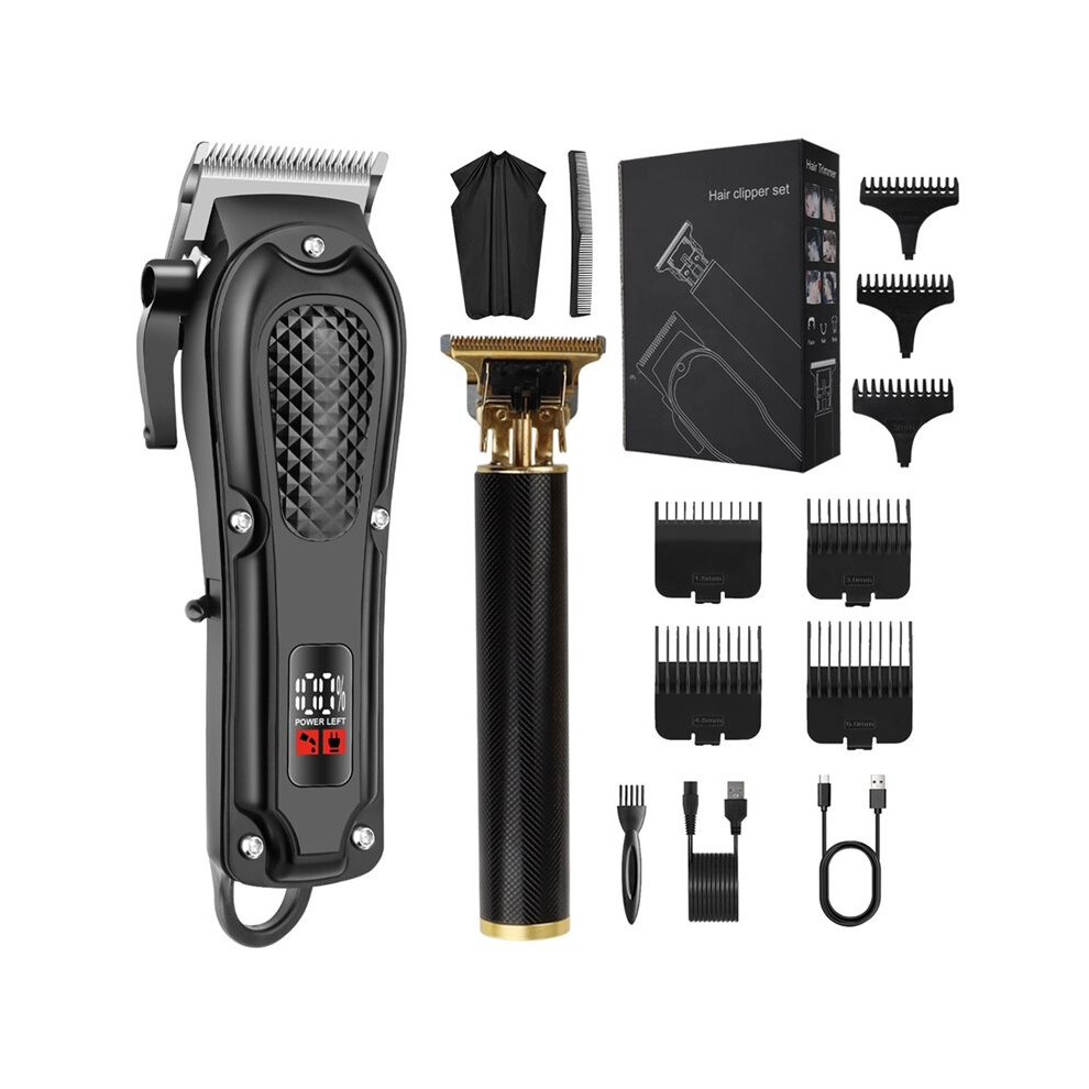Professional Adjustable Hair Clipper - Barber Electric Trimmer Rechargeable Powerful Hair Cutting Machine Haircut Kit