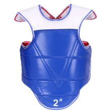 Protetor de Peito Ajustável para Taekwondo com Dupla Face Colorida para Treino e Competição, Azul, Tamanho S [110-140]