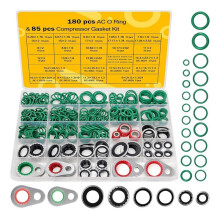 Kit de 265 Peças de Anéis de Vedação e Juntas para Compressor Ar Condicionado R134a - Kit de Arruelas de Vedação para Portas de Compressor de Ar